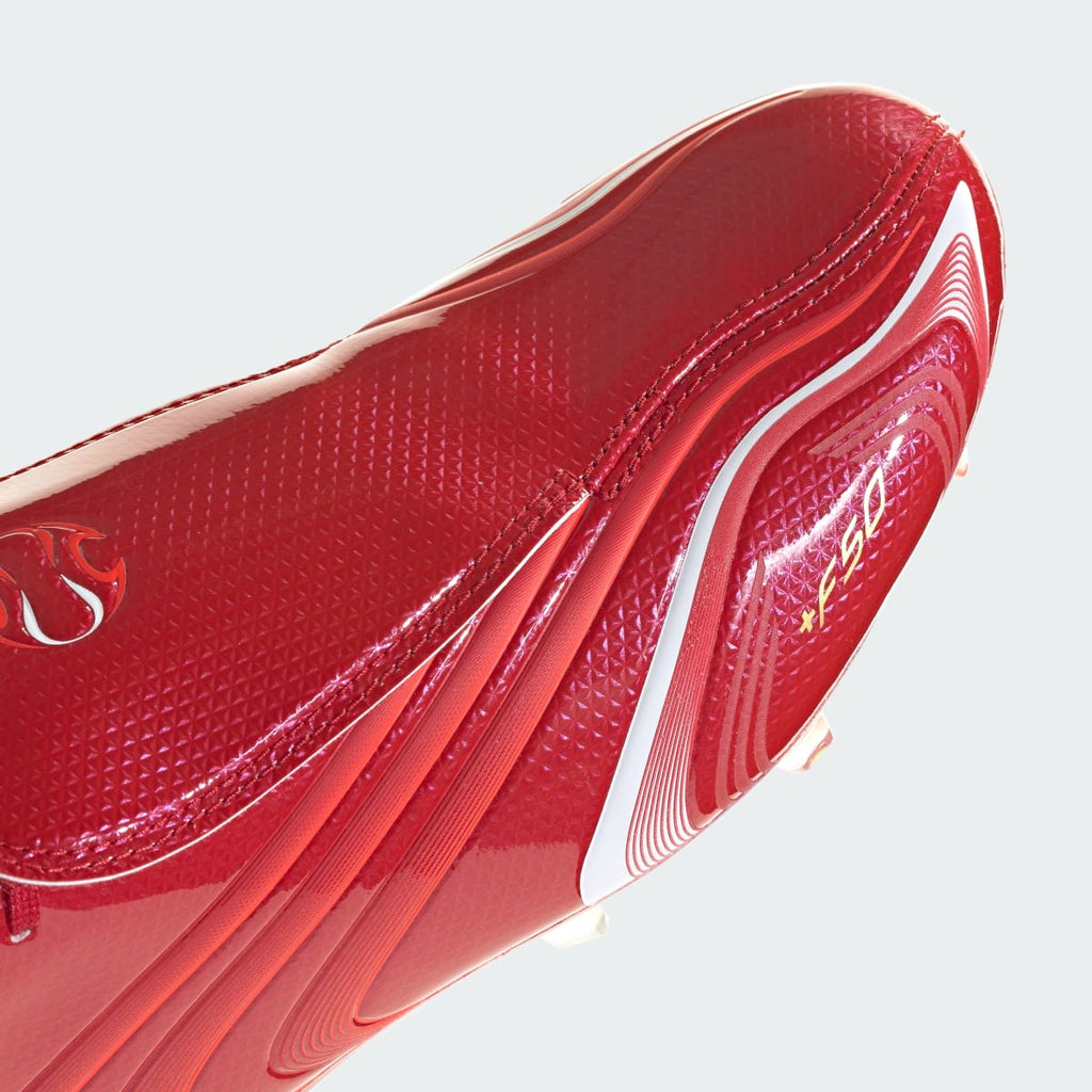 Adidas Women's F50 Tunit Firm Ground Soccer Cleats - Power Red / Hi-Res Red / Cloud White - Image 10