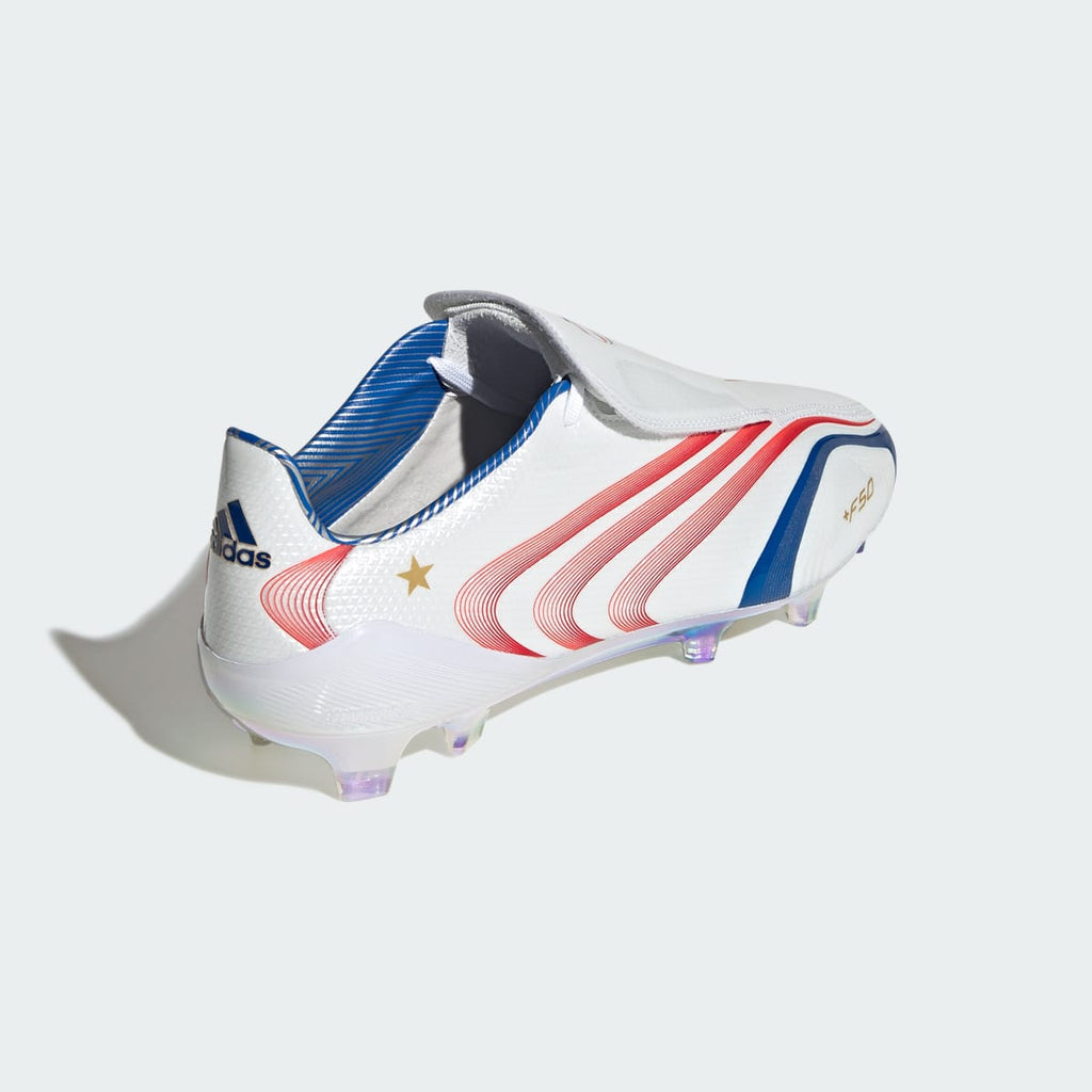 Adidas Men's F50 Tunit Firm Ground Soccer Cleats - Cloud White / Vivid Red / Royal Blue - Image 6