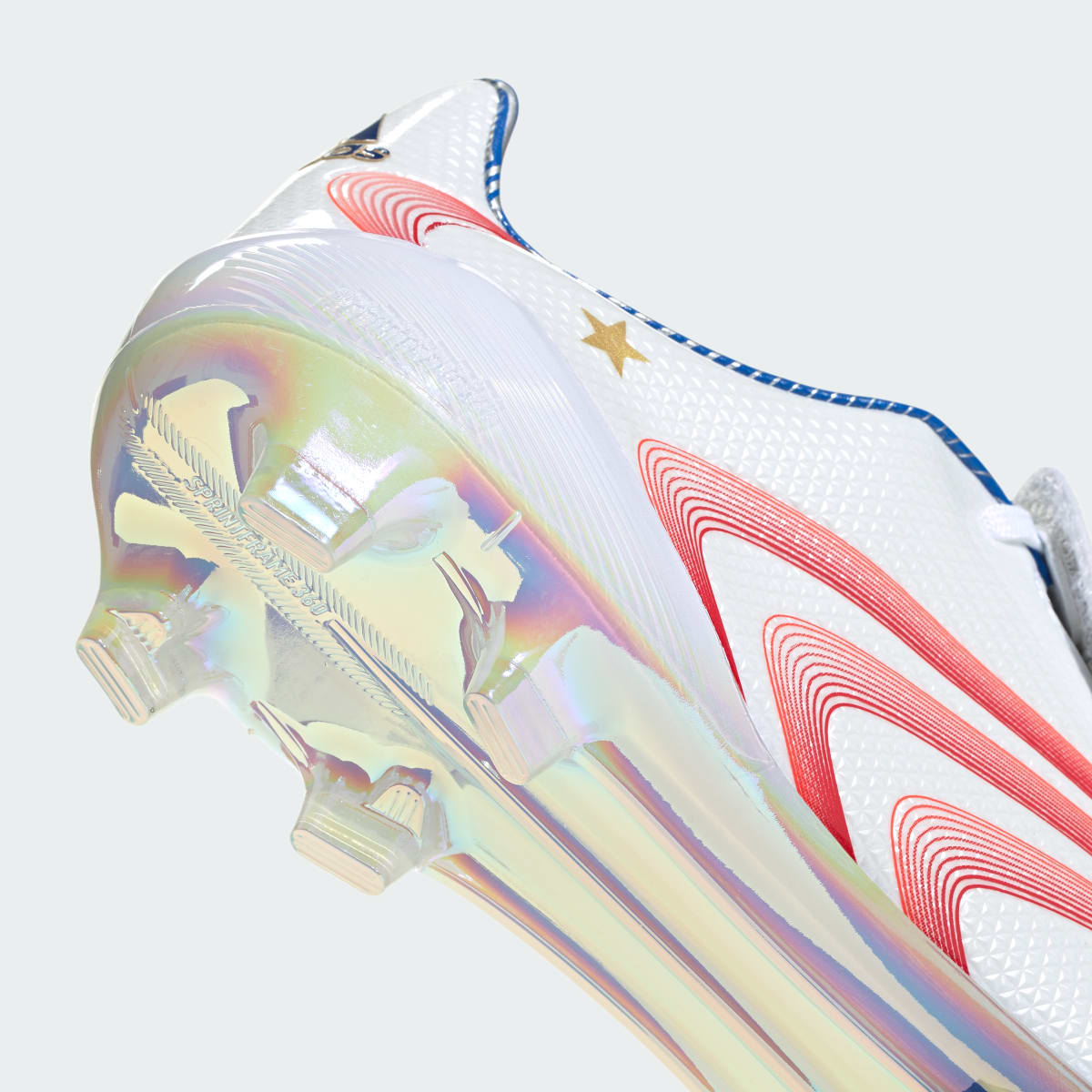 Adidas Women's F50 Tunit Firm Ground Soccer Cleats - Cloud White / Vivid Red / Royal Blue - Image 9