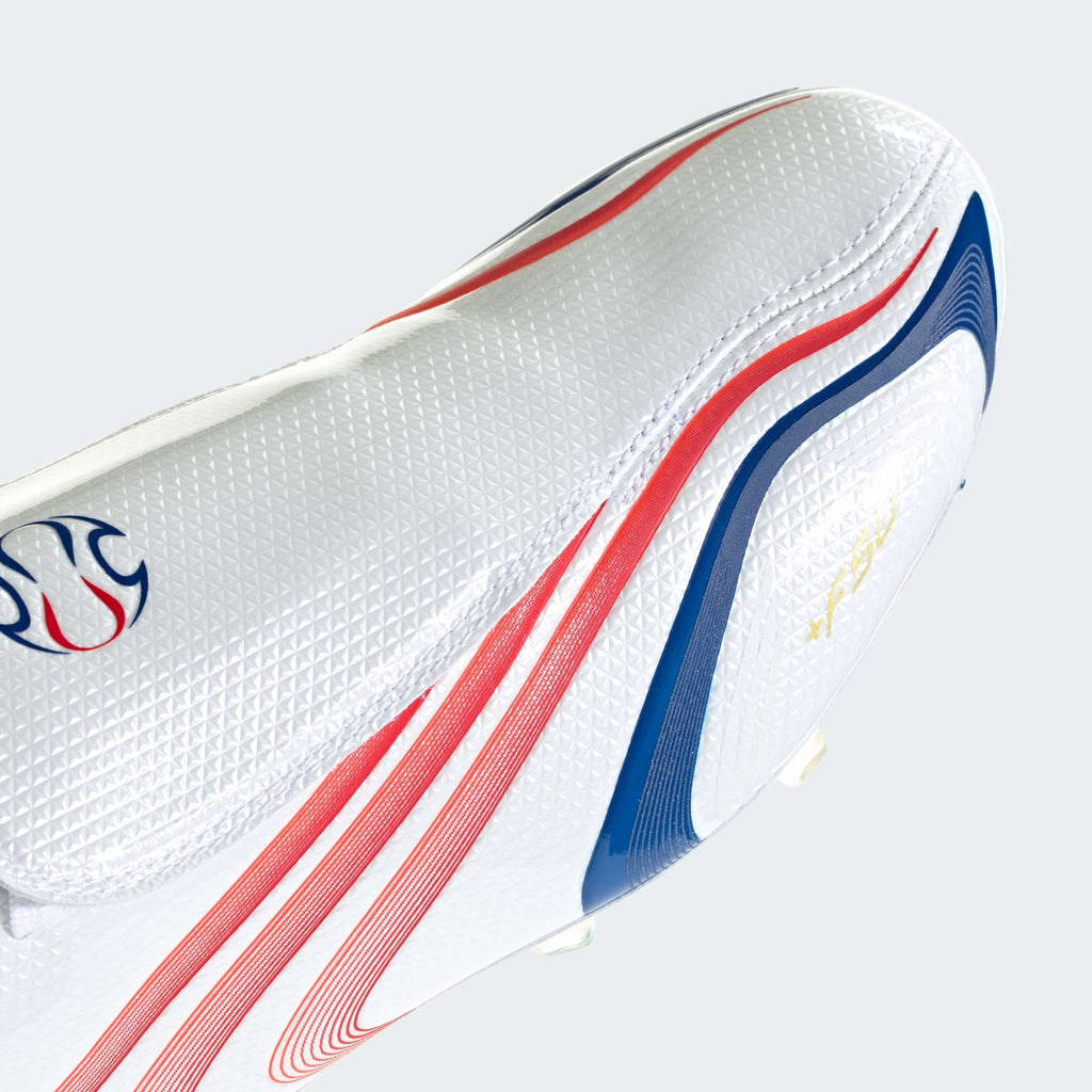 Adidas Women's F50 Tunit Firm Ground Soccer Cleats - Cloud White / Vivid Red / Royal Blue - Image 10