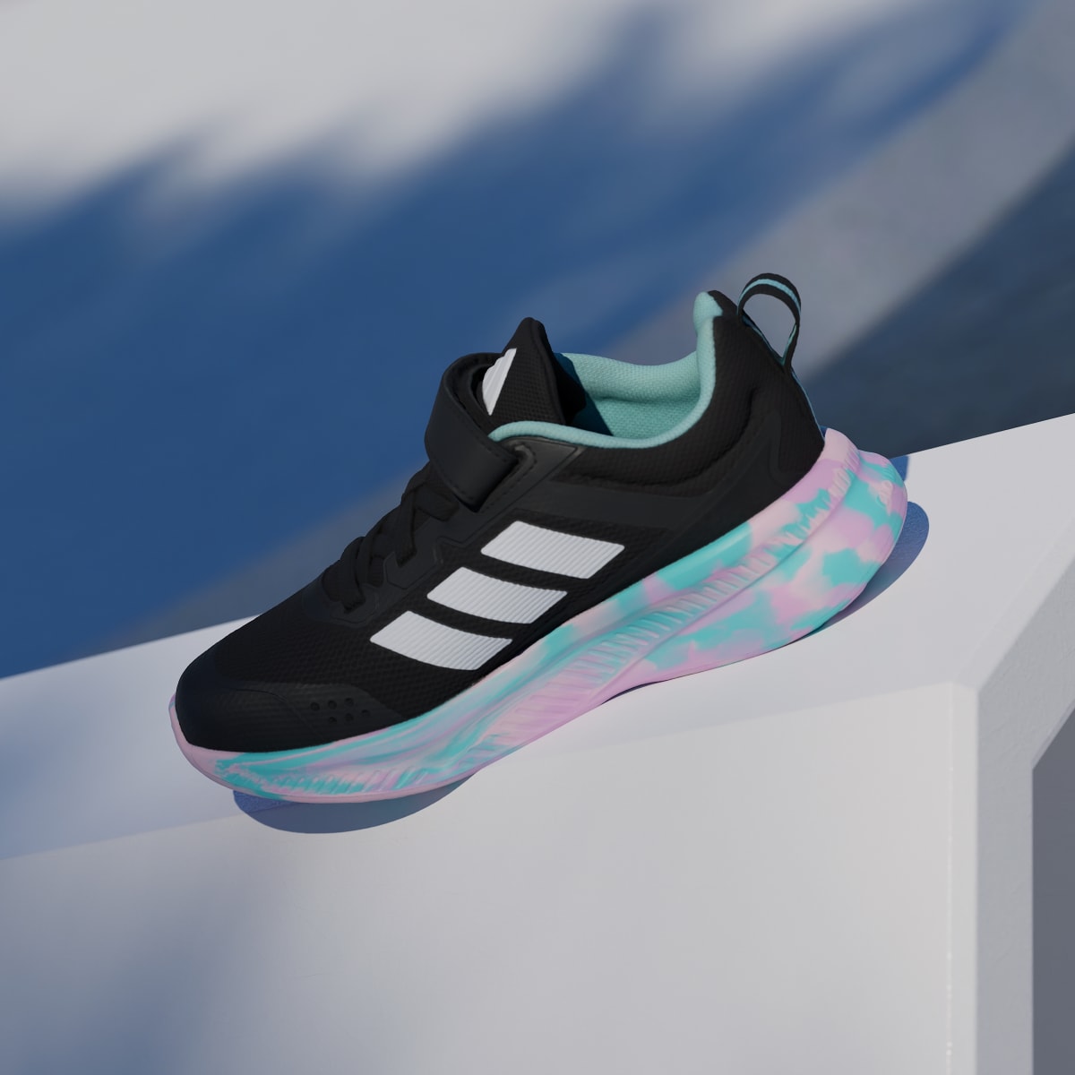 Adidas Kids' Fortarun 4.0 Shoes Kids - Core Black / Clear Pink / Flash Aqua - Image 6