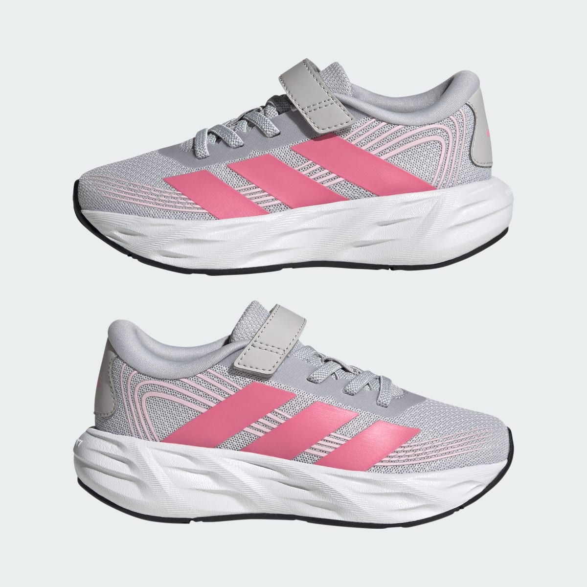 Adidas Kids' GALAXY 8 EL C Shoes - Light Solid Grey / Pink Fusion / Clear Pink - Image 7