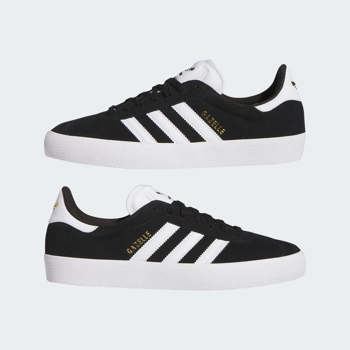 Adidas Men's GAZELLE ADV Shoes - Core Black / Cloud White / Gold Metallic - Image 7