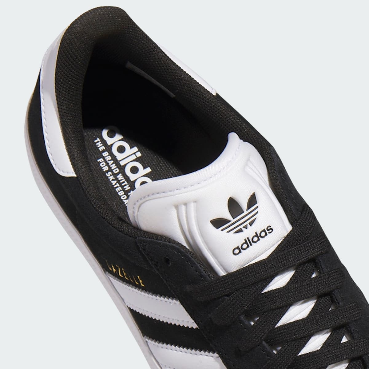 Adidas Men's GAZELLE ADV Shoes - Core Black / Cloud White / Gold Metallic - Image 8