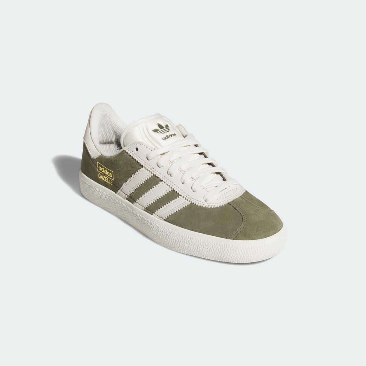 Adidas Men's GAZELLE ADV Shoes - Olive Strata / Chalk White / Gold Metallic - Image 4