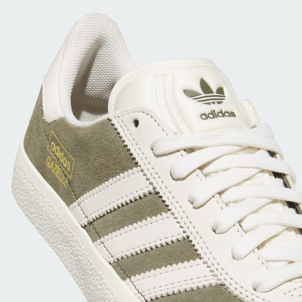 Adidas Men's GAZELLE ADV Shoes - Olive Strata / Chalk White / Gold Metallic - Image 8