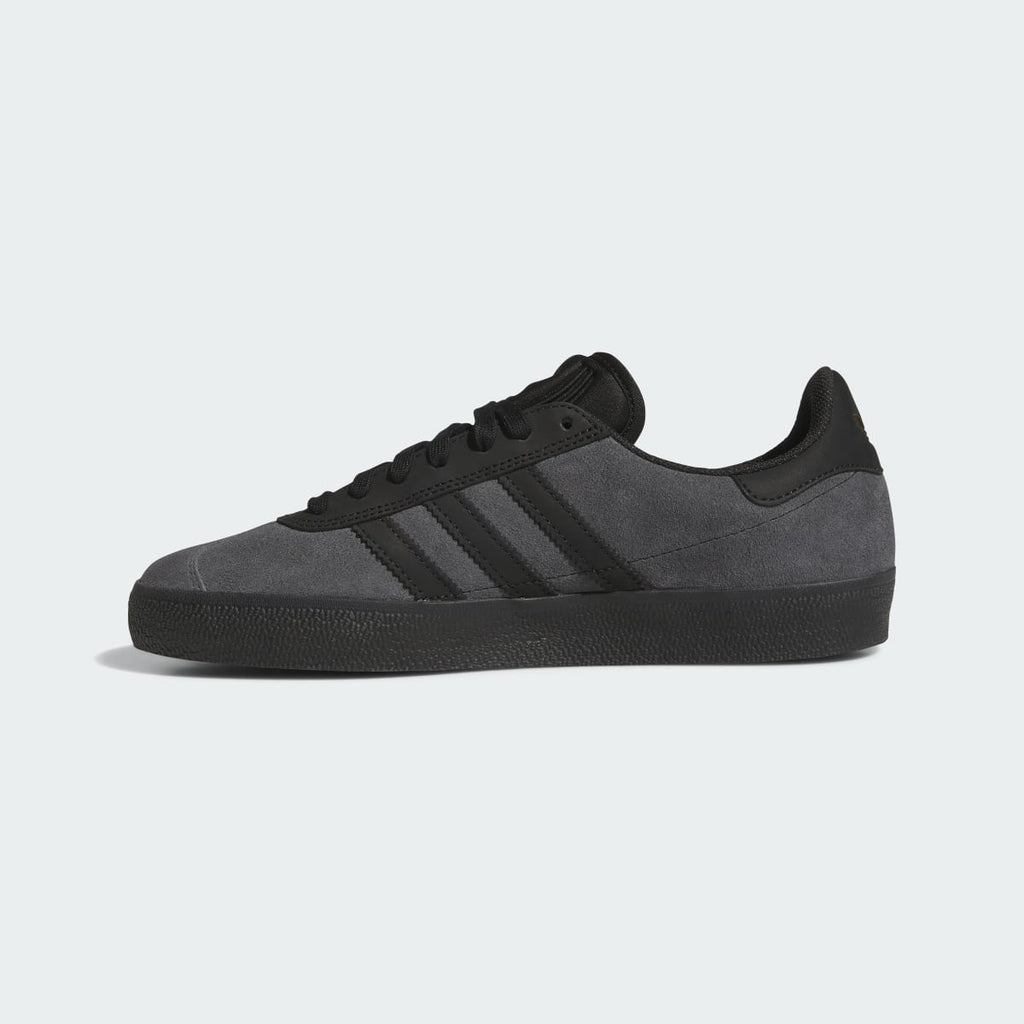 Adidas Men's GAZELLE ADV Shoes - Grey Six / Core Black / Gold Metallic - Image 6
