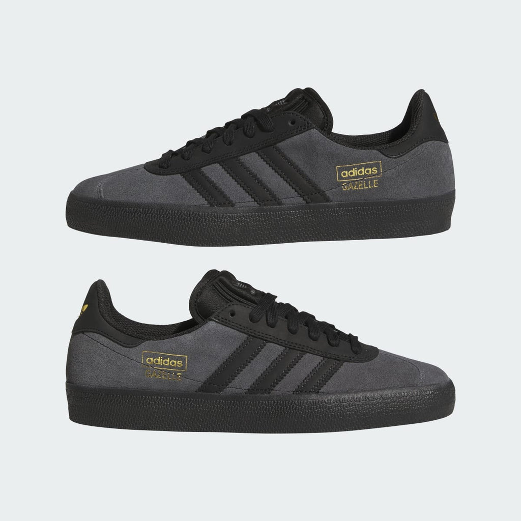 Adidas Men's GAZELLE ADV Shoes - Grey Six / Core Black / Gold Metallic - Image 7