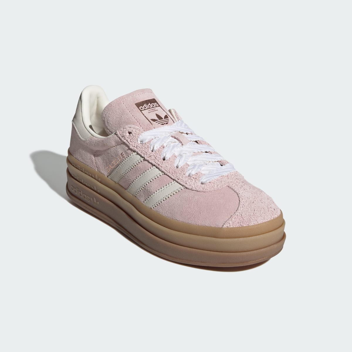 Adidas Women's GAZELLE BOLD SHOES - Sandy Pink / Off White / Copper Metallic - Image 4
