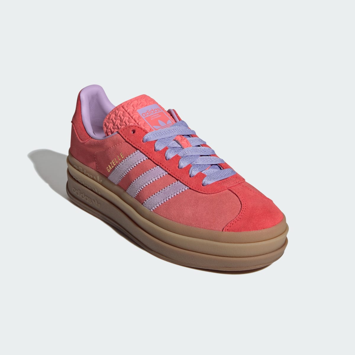 Adidas Women's GAZELLE BOLD SHOES - Semi Flash Red / Powder Plum / Semi Lucid Red - Image 4