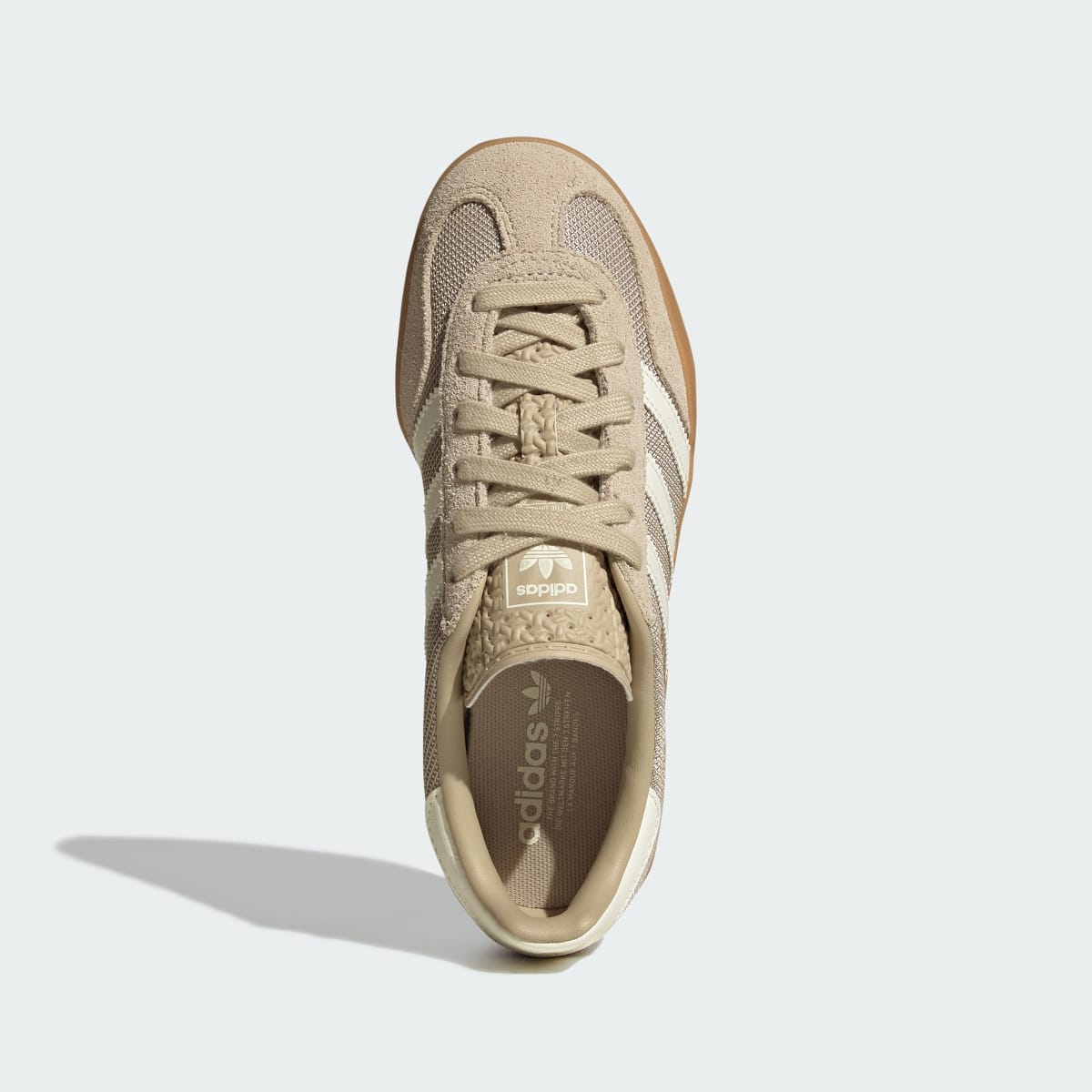 Adidas Kids' GAZELLE INDOOR SHOES - Khaki Three / Off White / Gold Metallic - Image 2