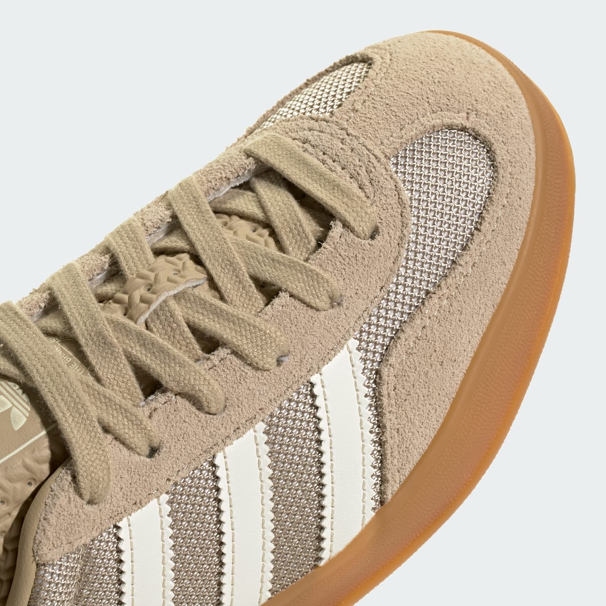 Adidas Kids' GAZELLE INDOOR SHOES - Khaki Three / Off White / Gold Metallic - Image 8
