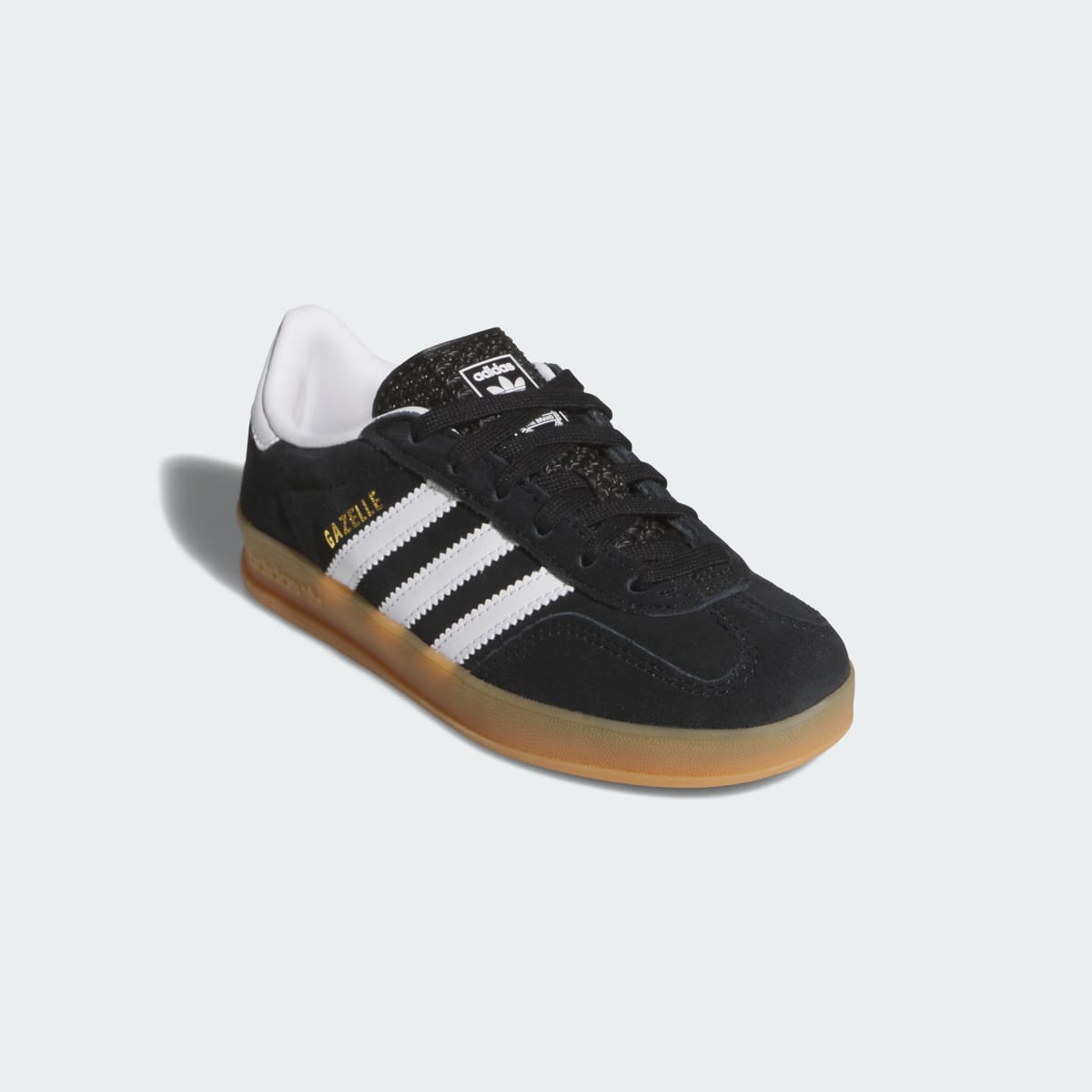 Adidas Kids' GAZELLE INDOOR SHOES - Core Black / Cloud White / Gum - Image 4