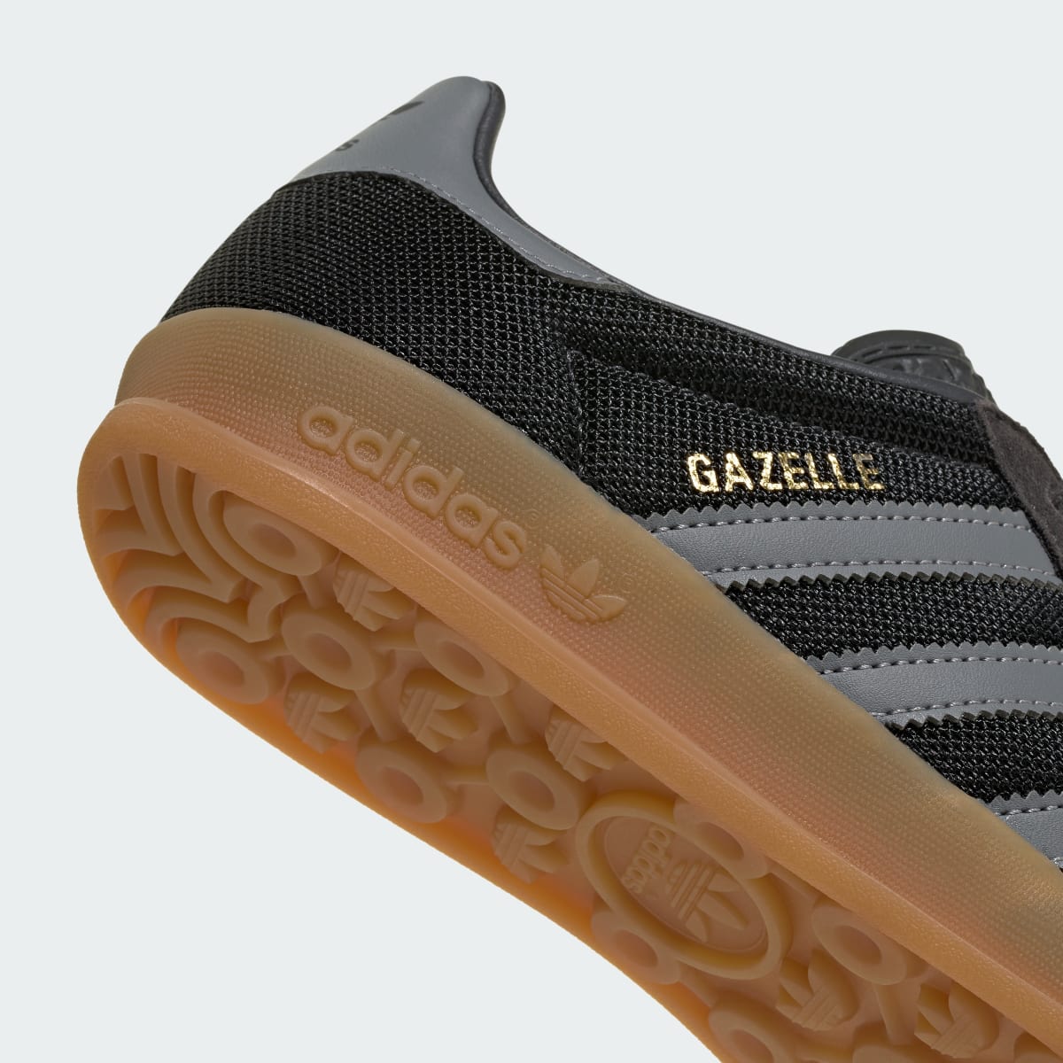 Adidas Kids' GAZELLE INDOOR SHOES - Utility Black / Grey Three / Gold Metallic - Image 7
