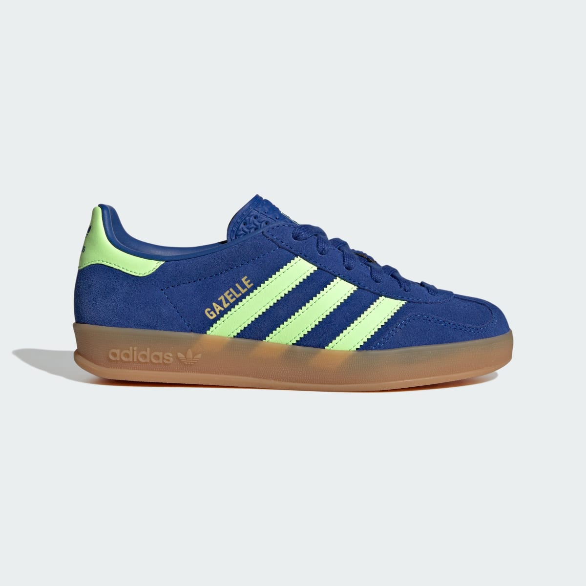 Adidas Kids' GAZELLE INDOOR SHOES - Royal Blue / Green Spark / Gold Metallic - Image 1