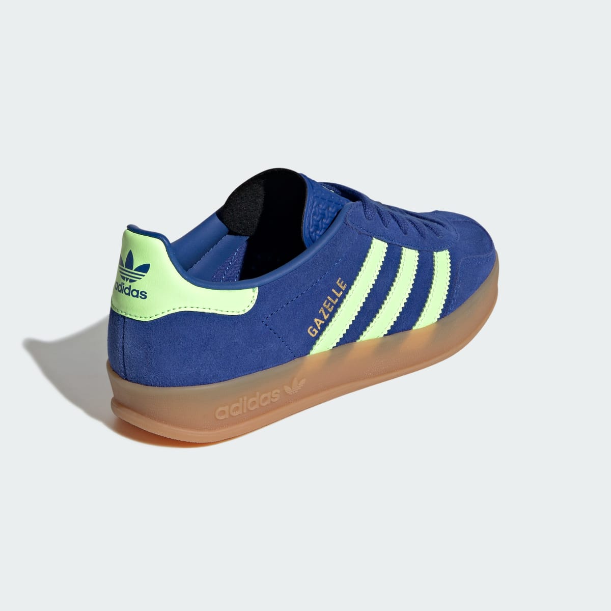 Adidas Kids' GAZELLE INDOOR SHOES - Royal Blue / Green Spark / Gold Metallic - Image 5