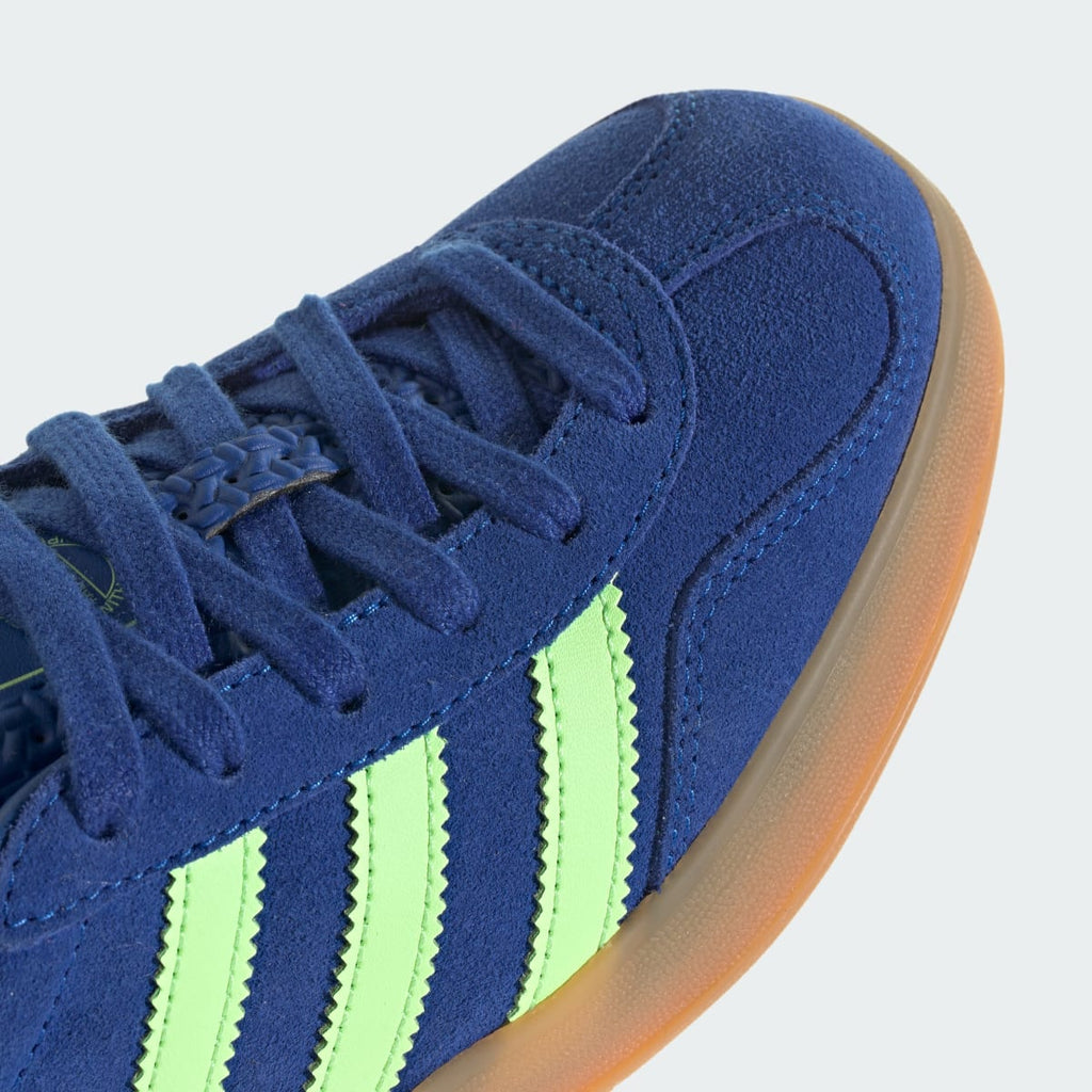 Adidas Kids' GAZELLE INDOOR SHOES - Royal Blue / Green Spark / Gold Metallic - Image 9