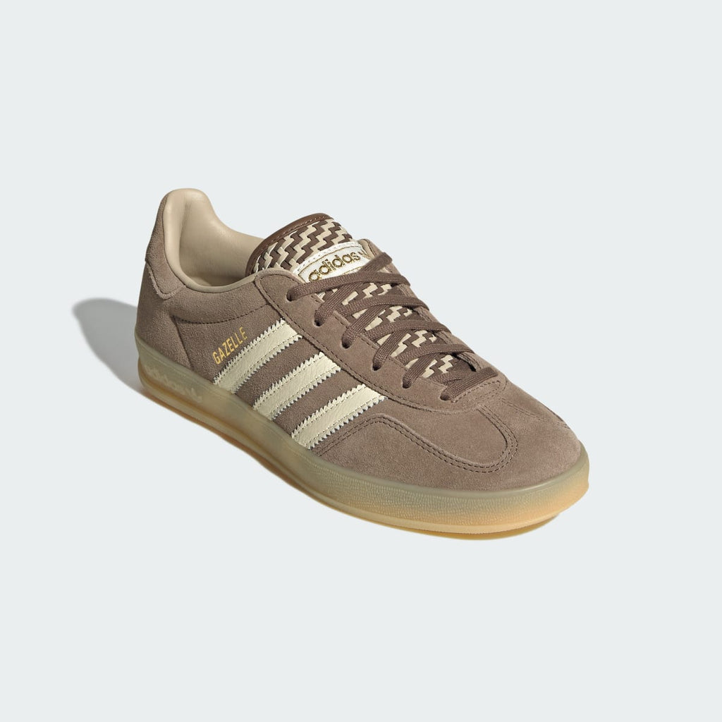 Adidas Women's GAZELLE INDOOR SHOES - Earth Strata / Off White / Khaki Three - Image 4
