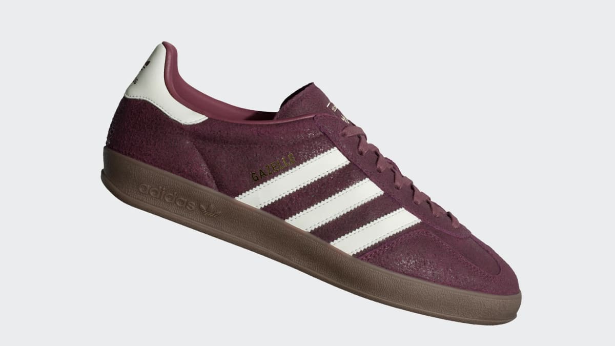 Adidas Women's GAZELLE INDOOR SHOES - Maroon / Off White / Burgundy - Image 2