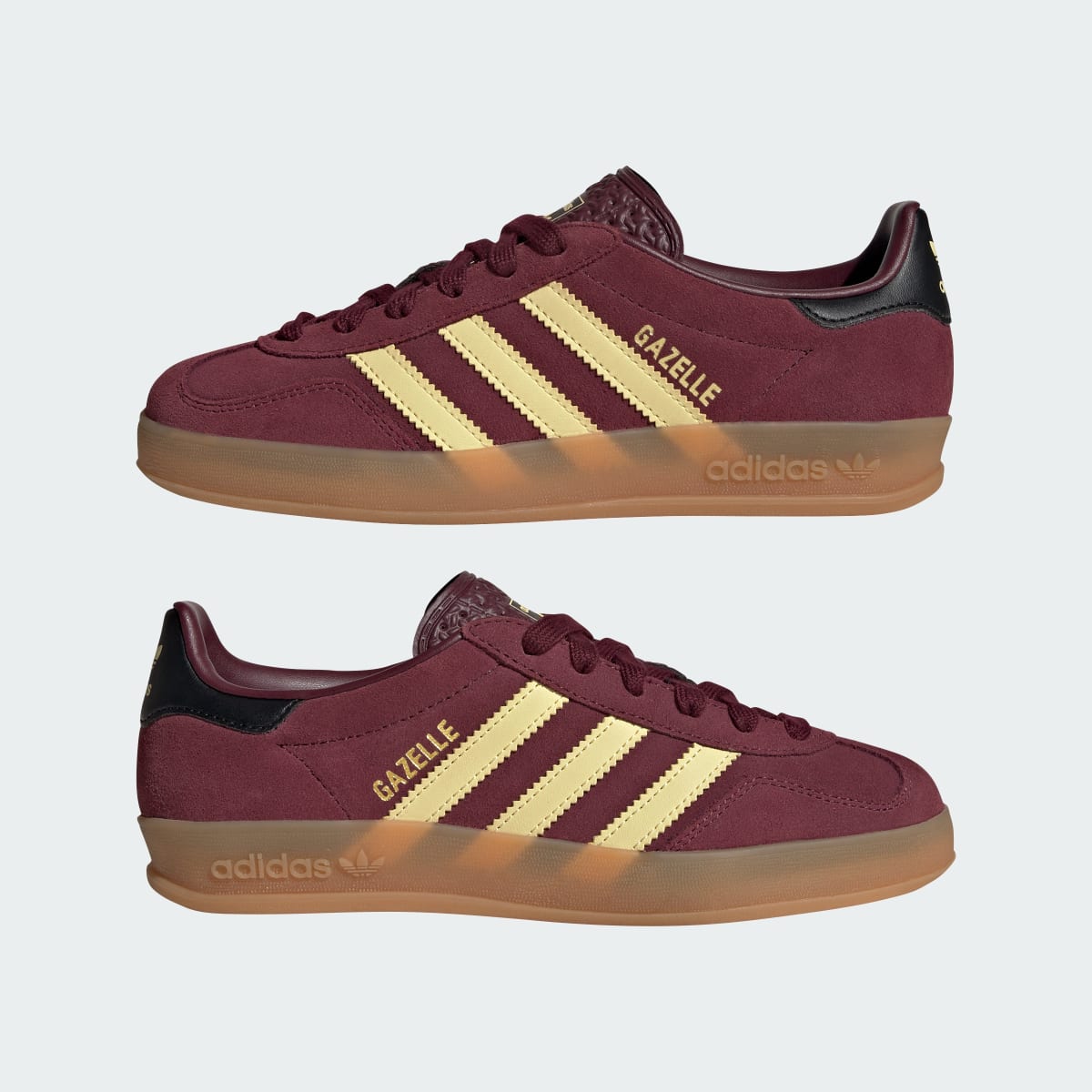 Adidas Kids' GAZELLE INDOOR SHOES - Maroon / Almost Yellow / Gold Metallic - Image 7