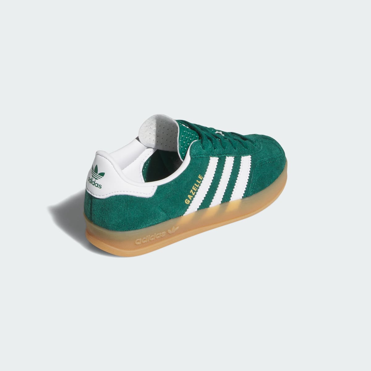 Adidas Kids' GAZELLE INDOOR SHOES - Collegiate Green / Cloud White / Gum - Image 5