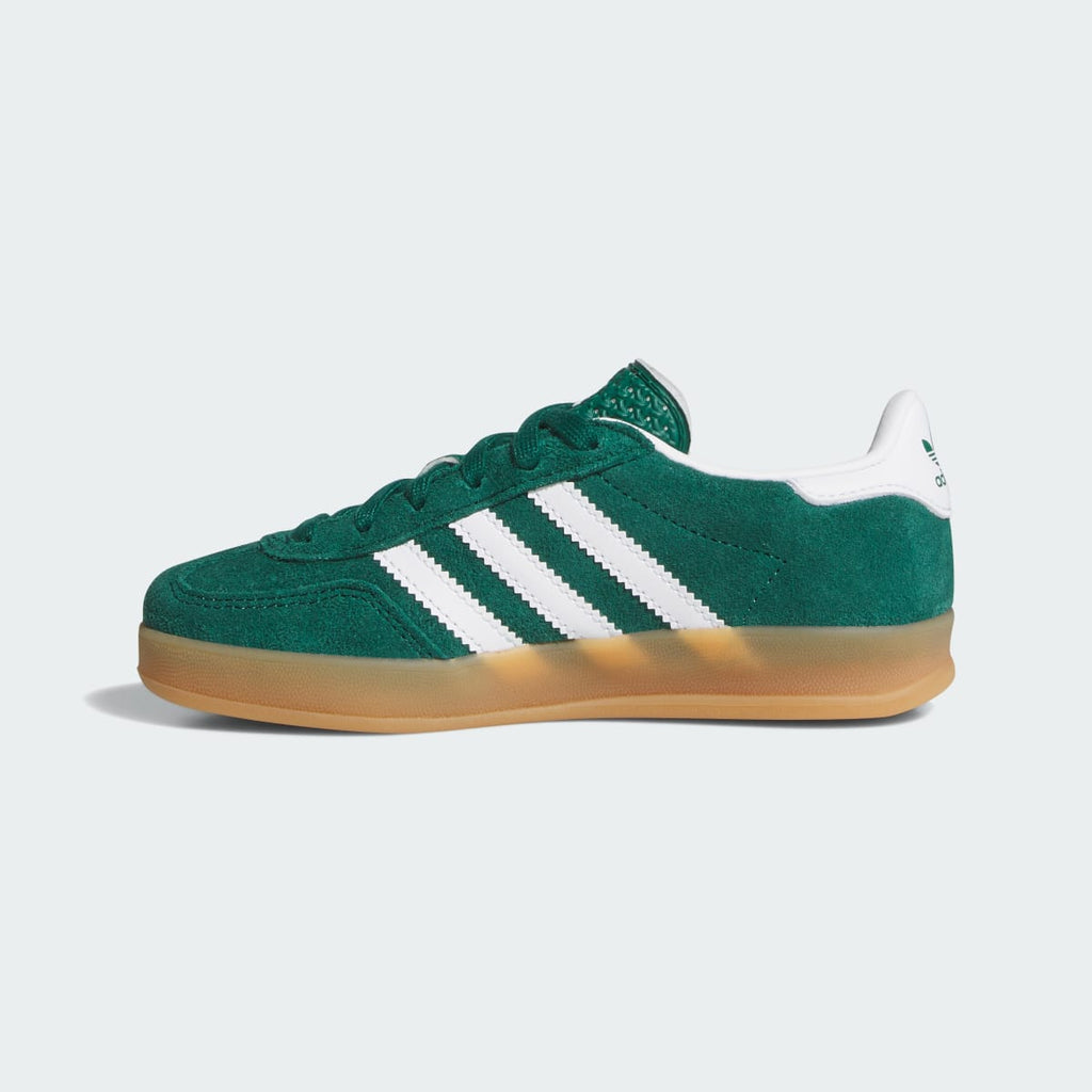 Adidas Kids' GAZELLE INDOOR SHOES - Collegiate Green / Cloud White / Gum - Image 6