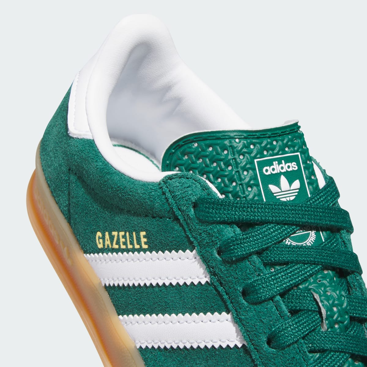 Adidas Kids' GAZELLE INDOOR SHOES - Collegiate Green / Cloud White / Gum - Image 8
