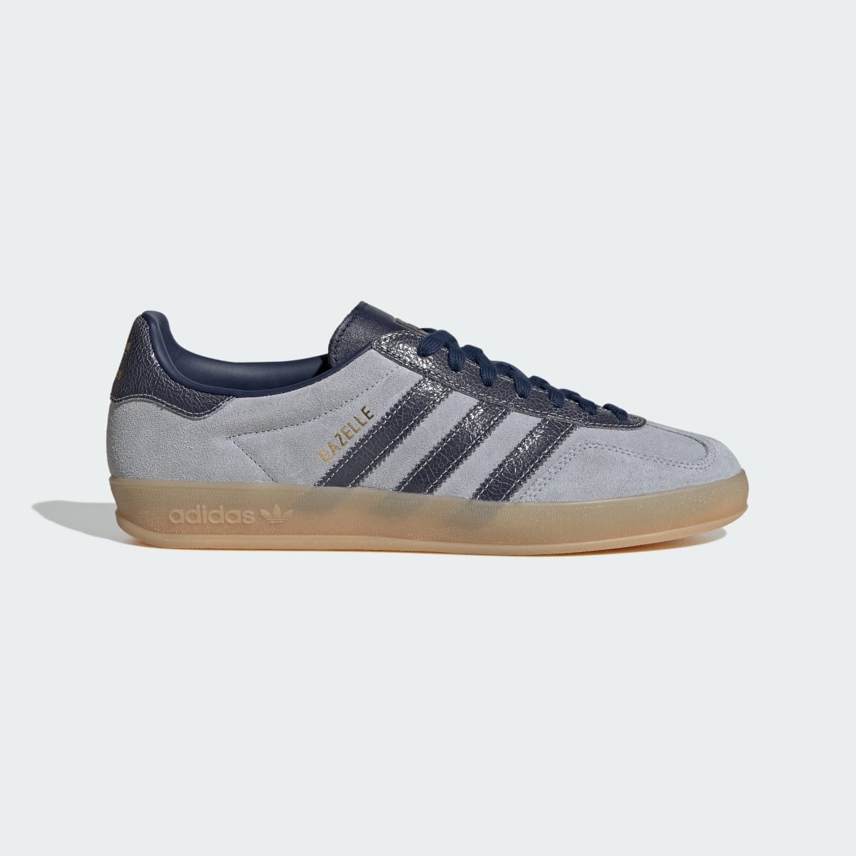 Adidas Women's GAZELLE INDOOR SHOES - Halo Silver / Night Indigo / Gum - Image 1
