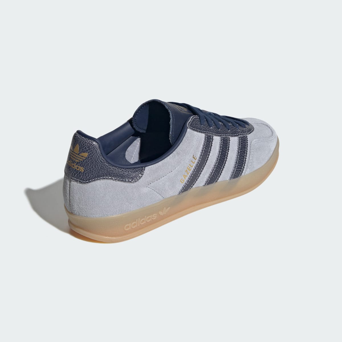Adidas Men's GAZELLE INDOOR SHOES - Halo Silver / Night Indigo / Gum - Image 5