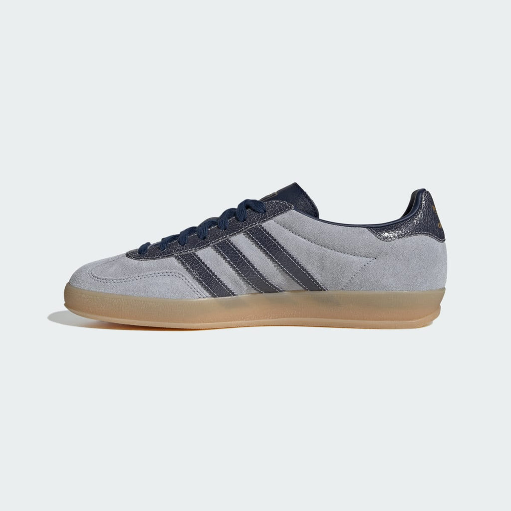 Adidas Men's GAZELLE INDOOR SHOES - Halo Silver / Night Indigo / Gum - Image 6