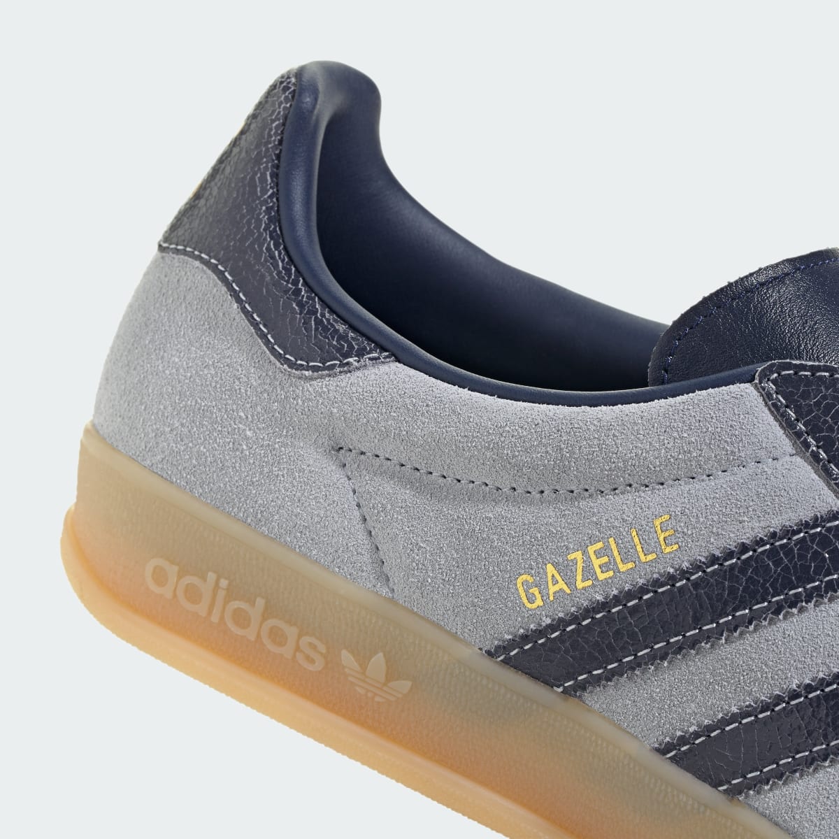 Adidas Men's GAZELLE INDOOR SHOES - Halo Silver / Night Indigo / Gum - Image 8
