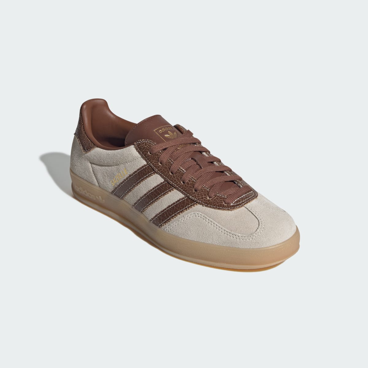 Adidas Women's GAZELLE INDOOR SHOES - Off White / Preloved Brown / Gum - Image 4
