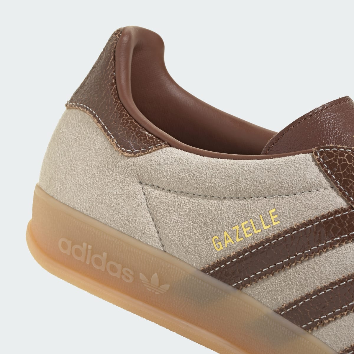 Adidas Men's GAZELLE INDOOR SHOES - Off White / Preloved Brown / Gum - Image 8