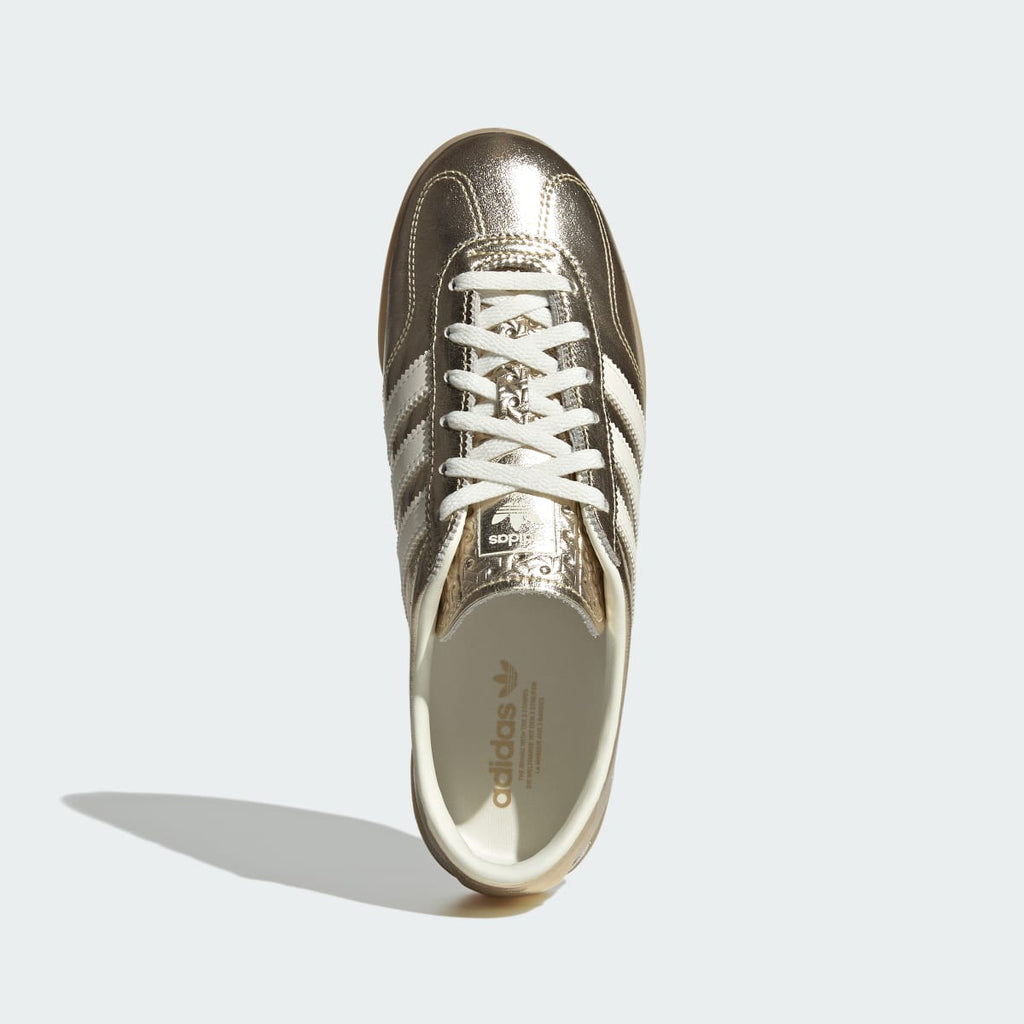 Adidas Women's GAZELLE LO PRO SHOES - Gold Metallic / Off White / Gum - Image 2