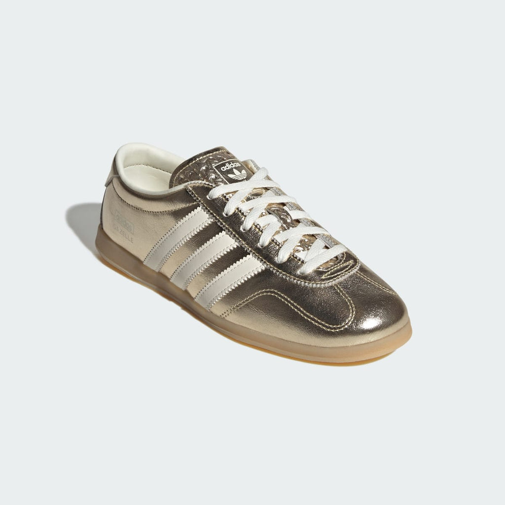 Adidas Women's GAZELLE LO PRO SHOES - Gold Metallic / Off White / Gum - Image 4