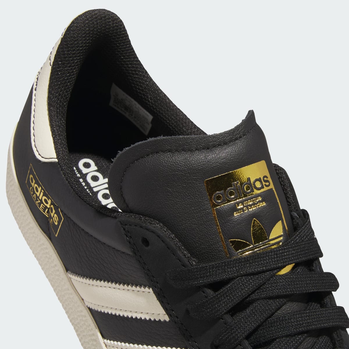 Adidas Men's GAZELLE Shoes - Core Black / Cream White / Gold Metallic - Image 8