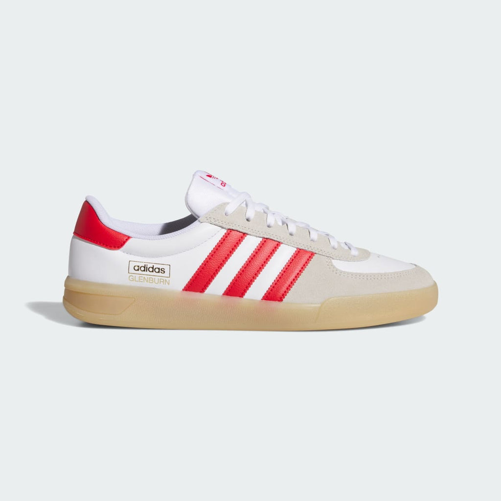 Adidas Men's GLENBURN Shoes - Cloud White / Better Scarlet / Gum - Image 1