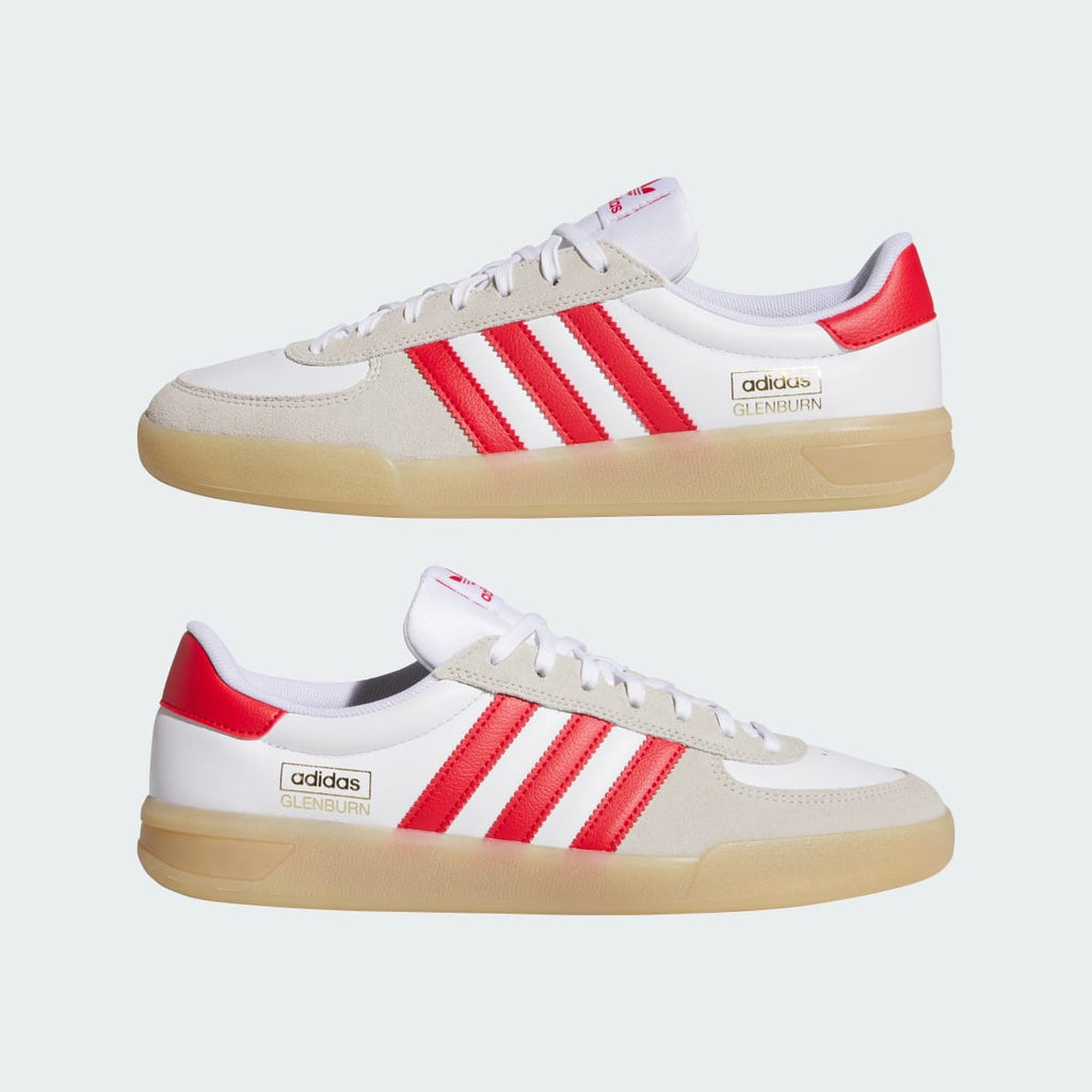 Adidas Men's GLENBURN Shoes - Cloud White / Better Scarlet / Gum - Image 7