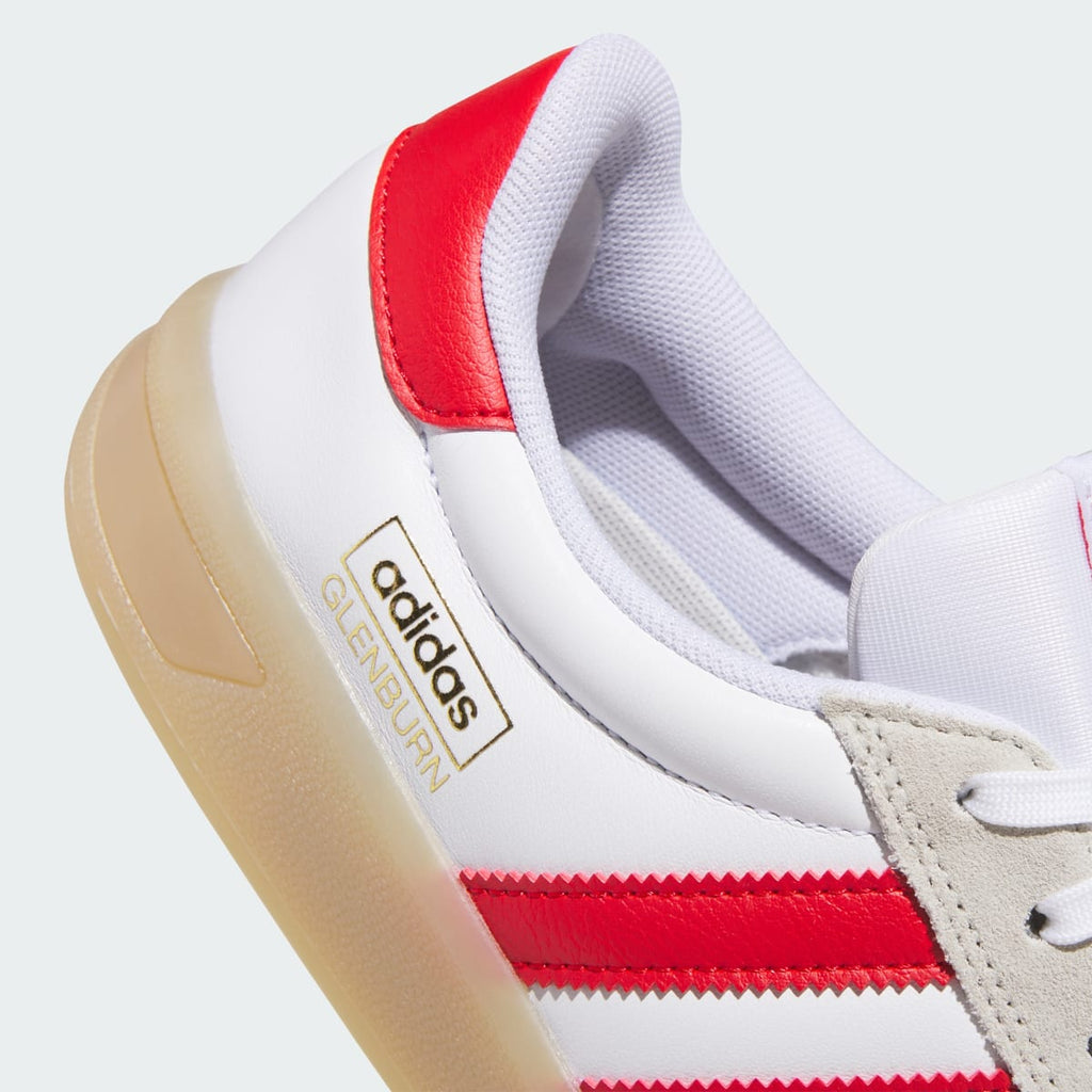 Adidas Men's GLENBURN Shoes - Cloud White / Better Scarlet / Gum - Image 9
