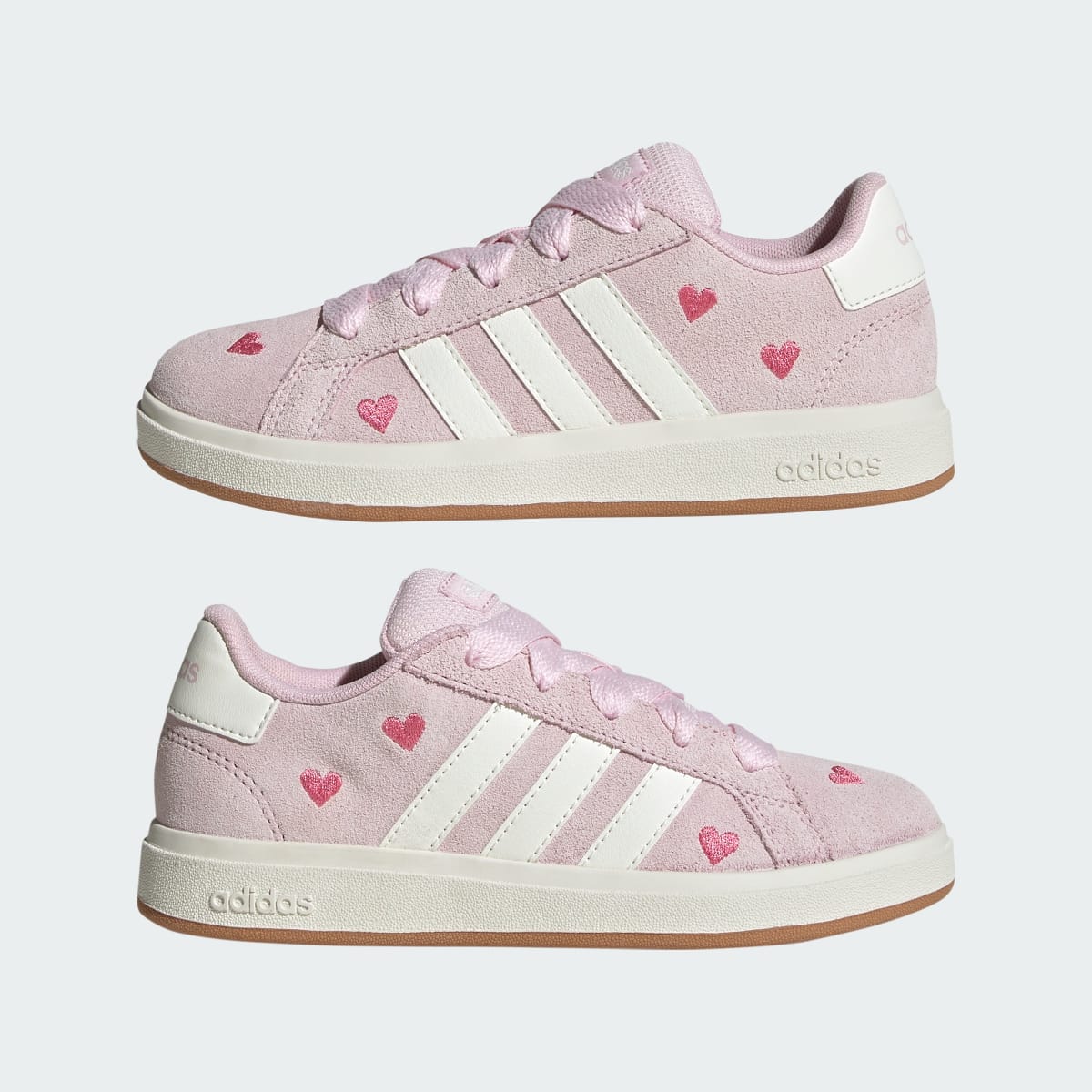 Adidas Kids' GRAND COURT 00s Shoes KIDS - Clear Pink / Off White / Gum - Image 7
