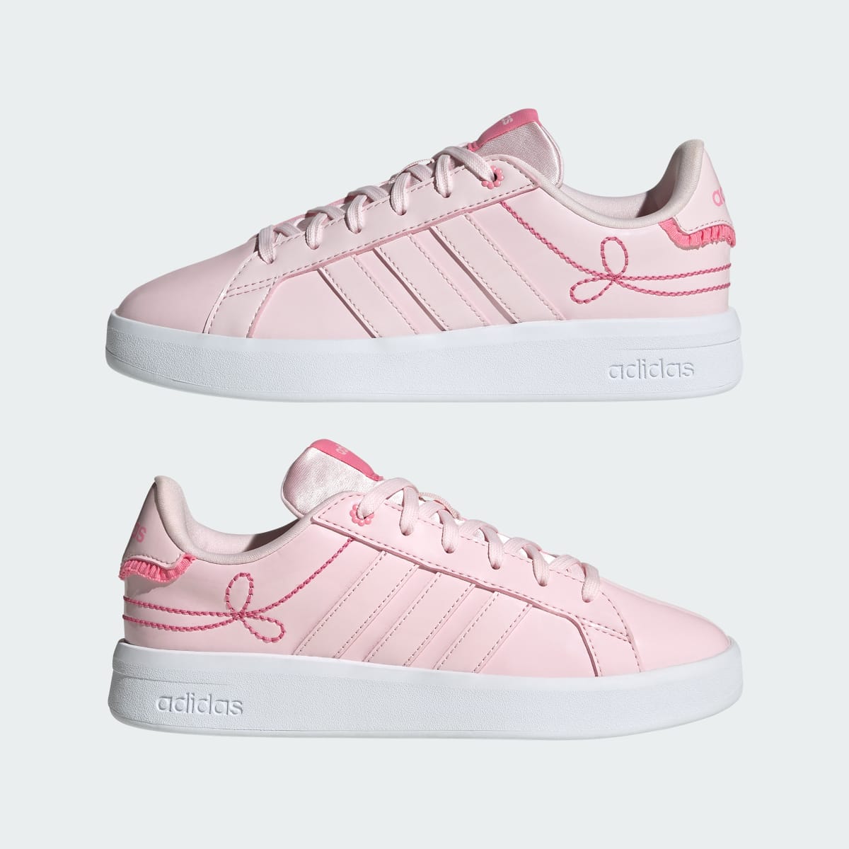 Adidas Kids' GRAND COURT 3.0 GIRLS SHOES JUNIOR - Distilled Pink / Distilled Pink / Bliss Pink - Image 7
