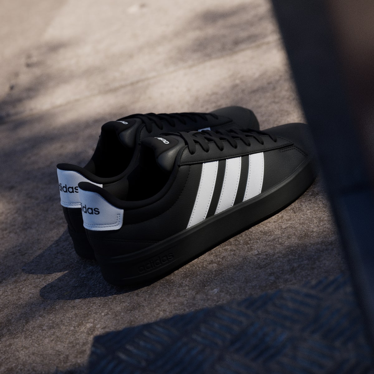 Adidas Men's GRAND COURT 3.0 SHOES - Core Black / Cloud White / Cloud White - Image 6