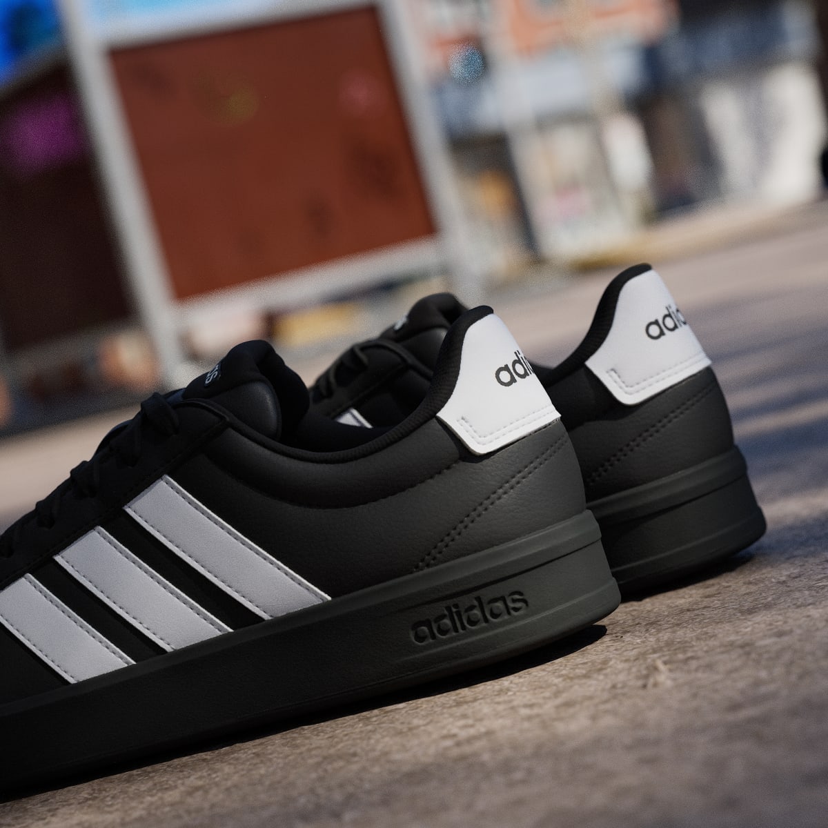 Adidas Men's GRAND COURT 3.0 SHOES - Core Black / Cloud White / Cloud White - Image 9
