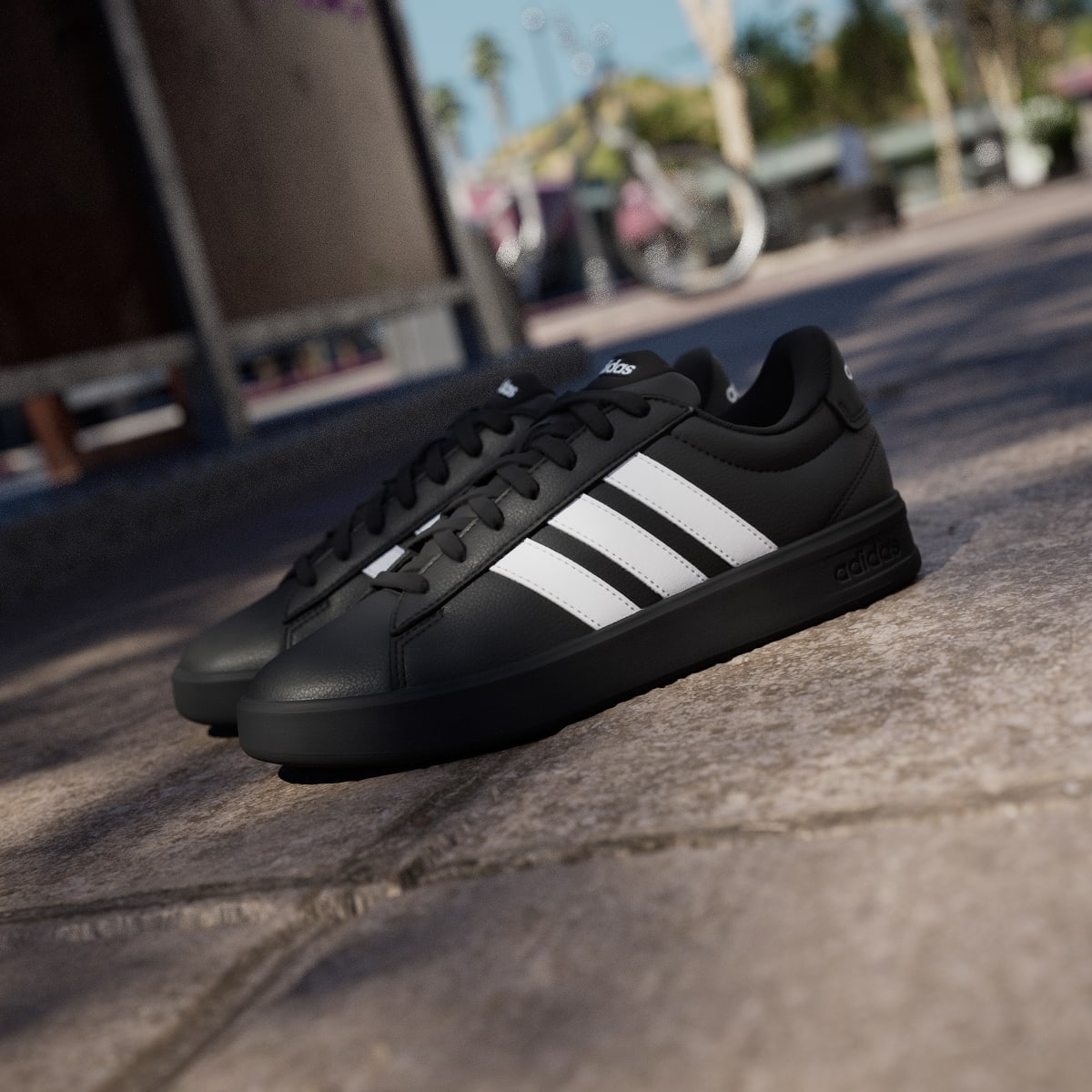 Adidas Women's GRAND COURT 3.0 SHOES - Core Black / Cloud White / Cloud White - Image 8