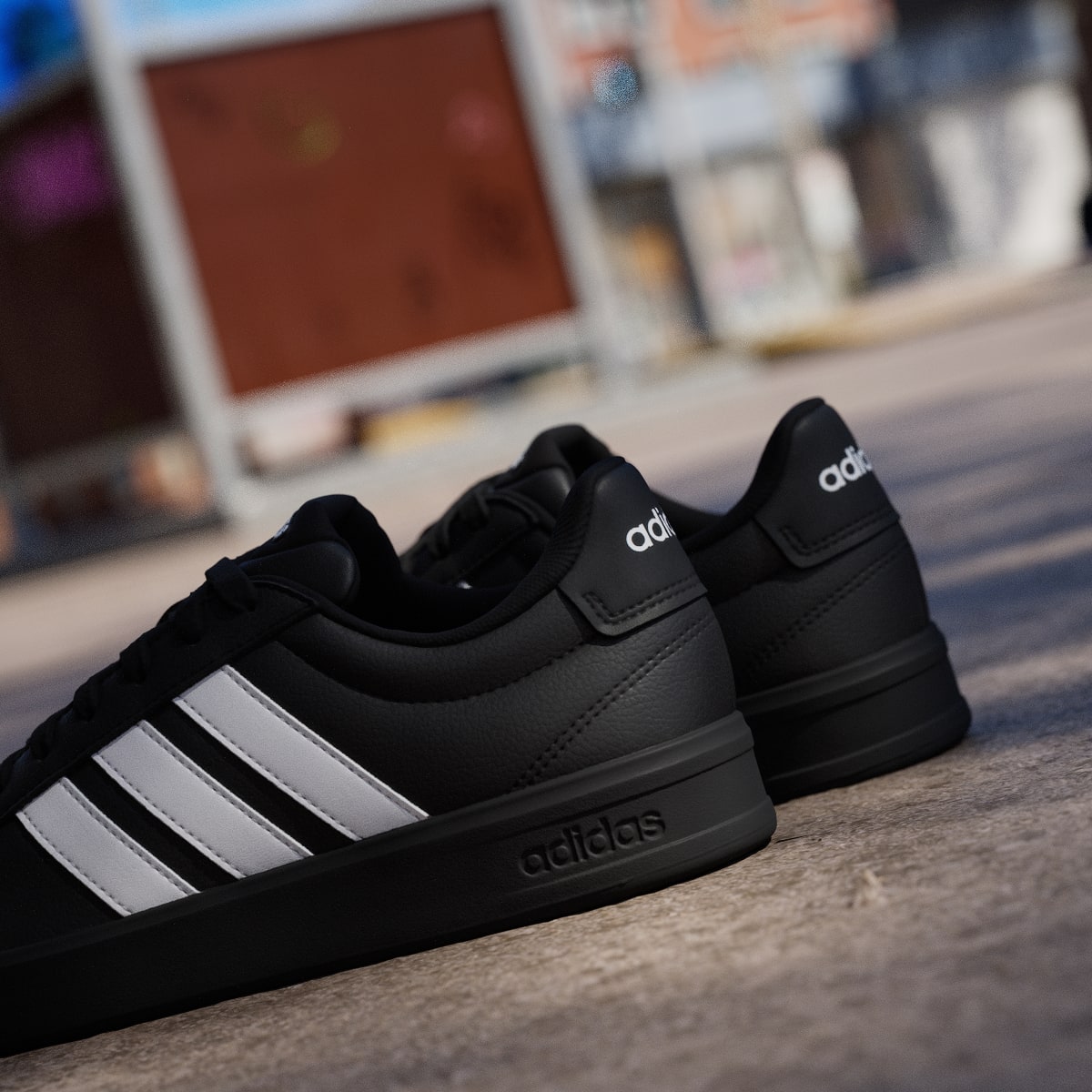 Adidas Women's GRAND COURT 3.0 SHOES - Core Black / Cloud White / Cloud White - Image 9