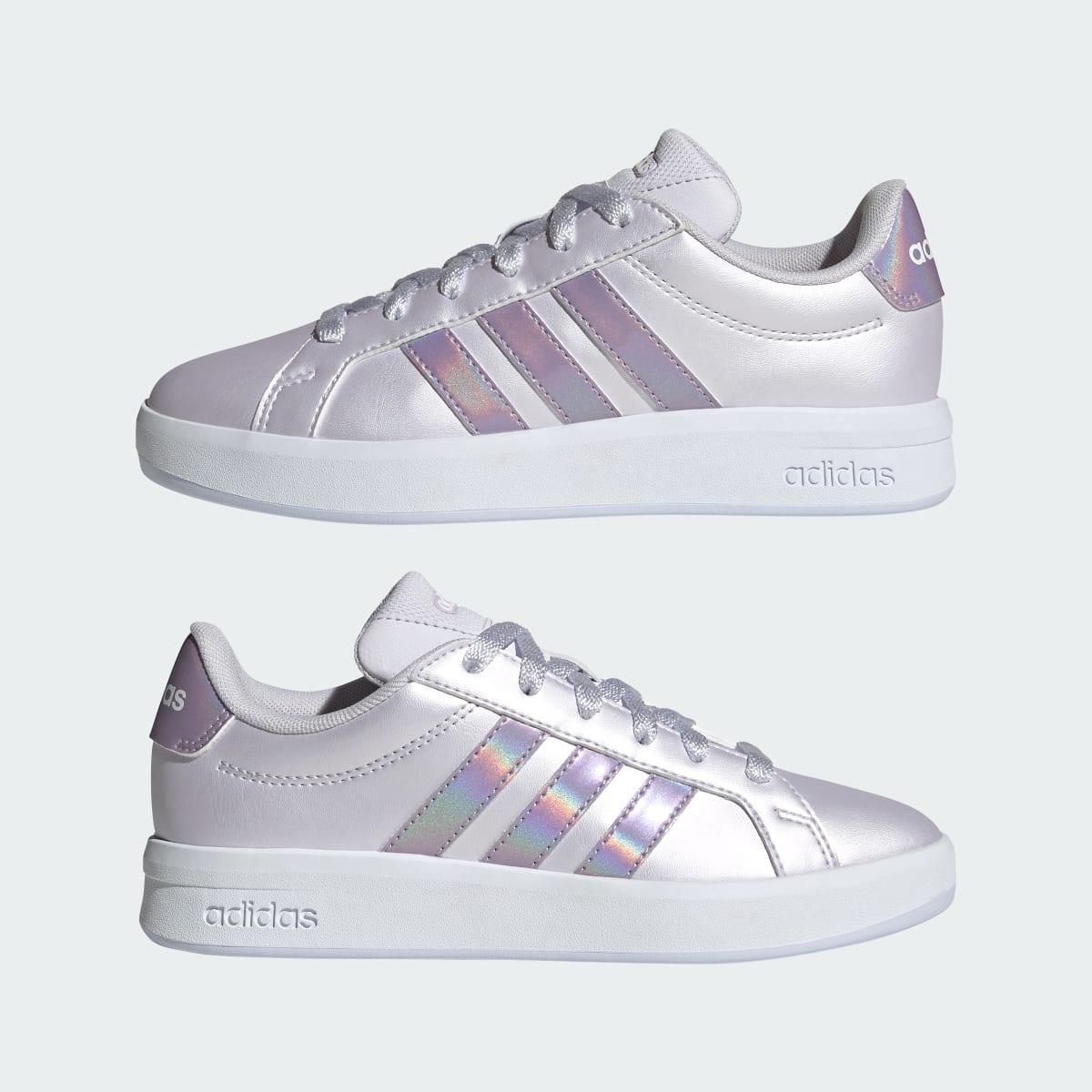 Adidas Kids' GRAND COURT 3.0 SHOES JUNIOR - Frozen Purple / Ice Lavender / Cloud White - Image 7