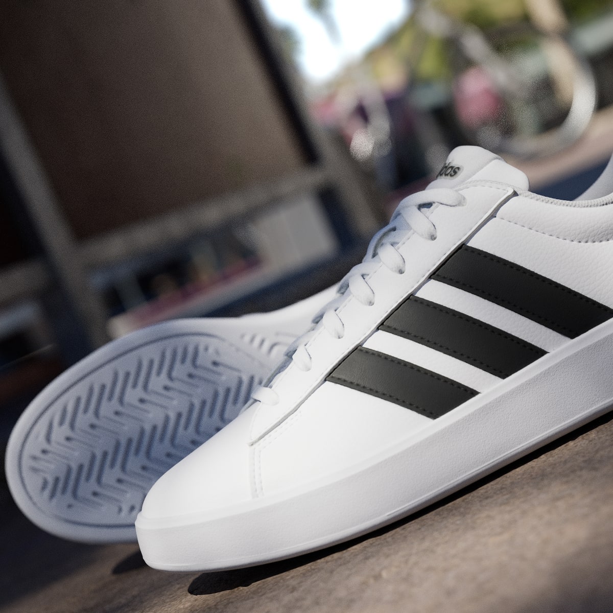 Adidas Men's GRAND COURT 3.0 SHOES - Cloud White / Core Black / Cloud White - Image 10