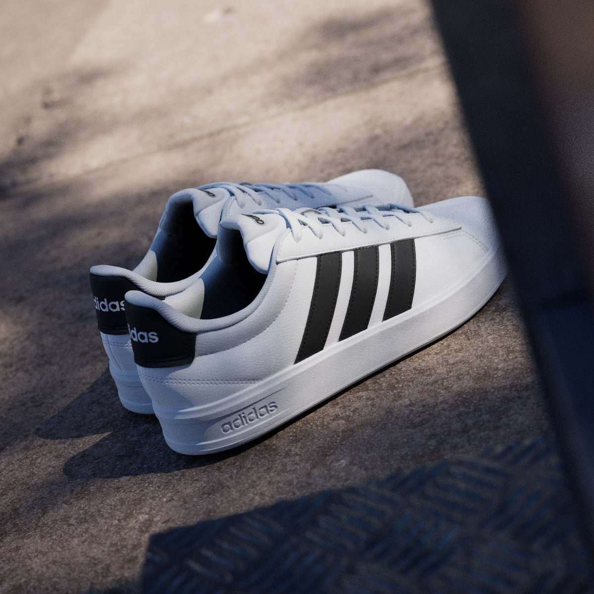 Adidas Men's GRAND COURT 3.0 SHOES - Cloud White / Core Black / Cloud White - Image 6