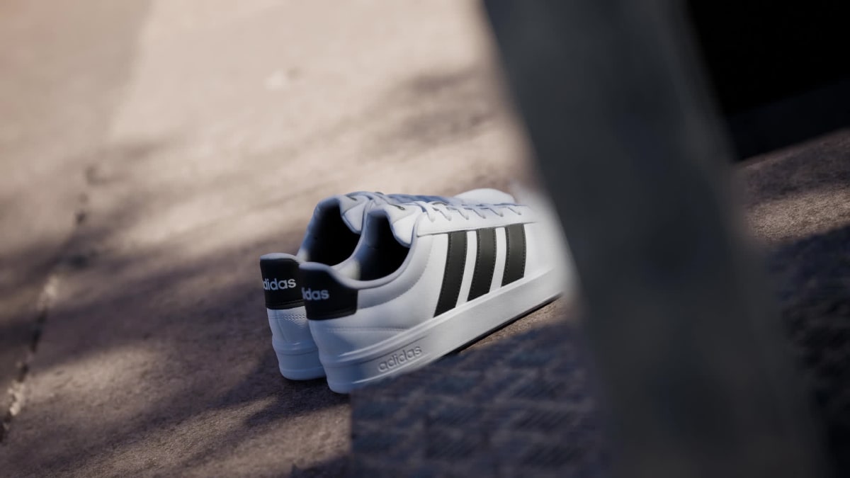 Adidas Men's GRAND COURT 3.0 SHOES - Cloud White / Core Black / Cloud White - Image 2