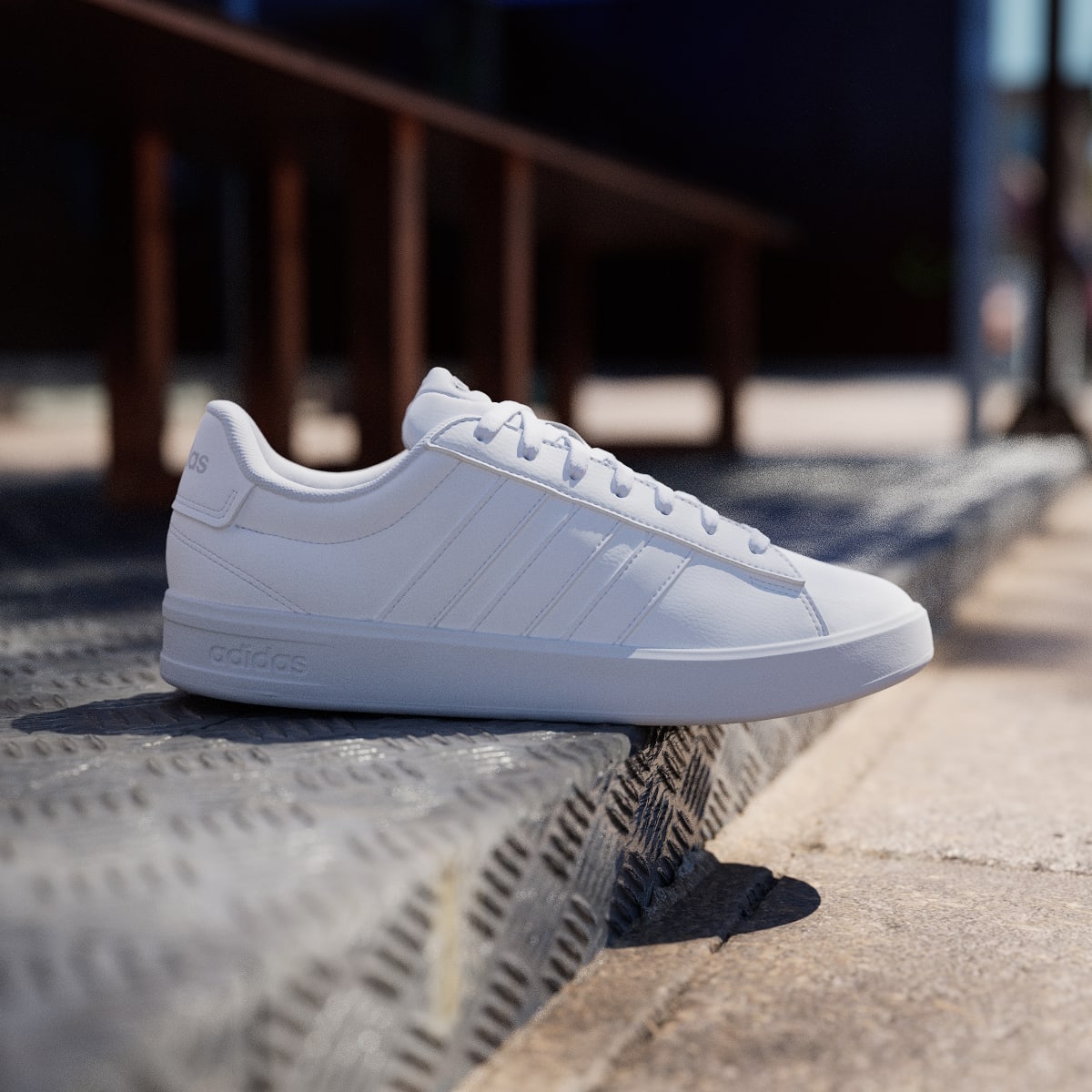 Adidas Men's GRAND COURT 3.0 SHOES - Cloud White / Cloud White / Grey Two - Image 3